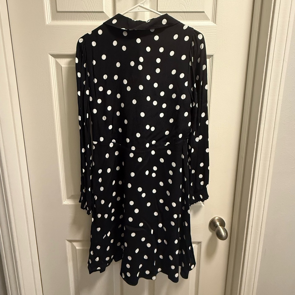 On 34th Black & White Polka Dot Mini Dress + Belt — Size 10 - Picture 4 of 4